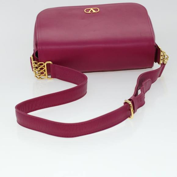 VALENTINO Chain Shoulder Bag Leather Pink Auth yk6951 - Picture 7 of 16